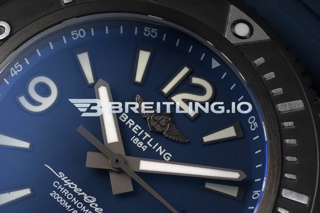 Breitling Superocean M17368D71C1S1 46mm Blue Dial Black DLC-Coated Stainless Steel Bezel 2824 Automatic Super Clone Dial Detail 2
