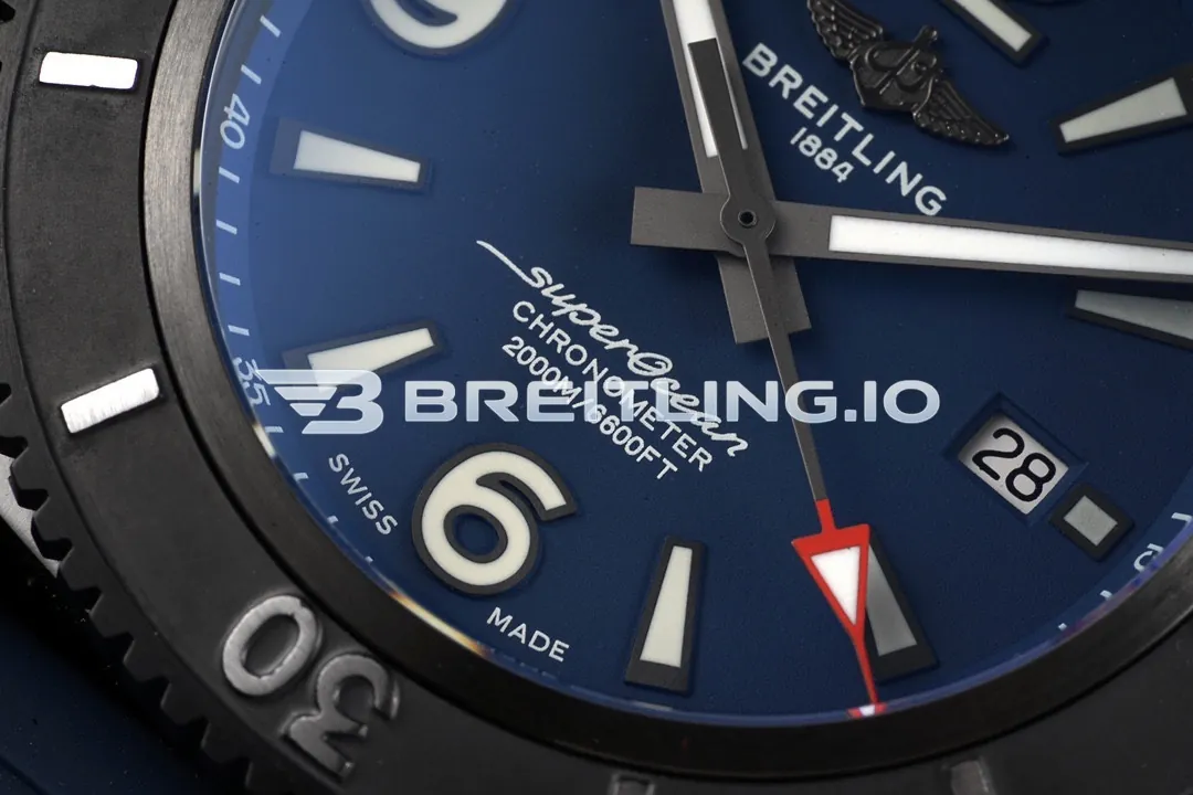 Breitling Superocean M17368D71C1S1 46mm Blue Dial Black DLC-Coated Stainless Steel Bezel 2824 Automatic Super Clone Dial Detail 3