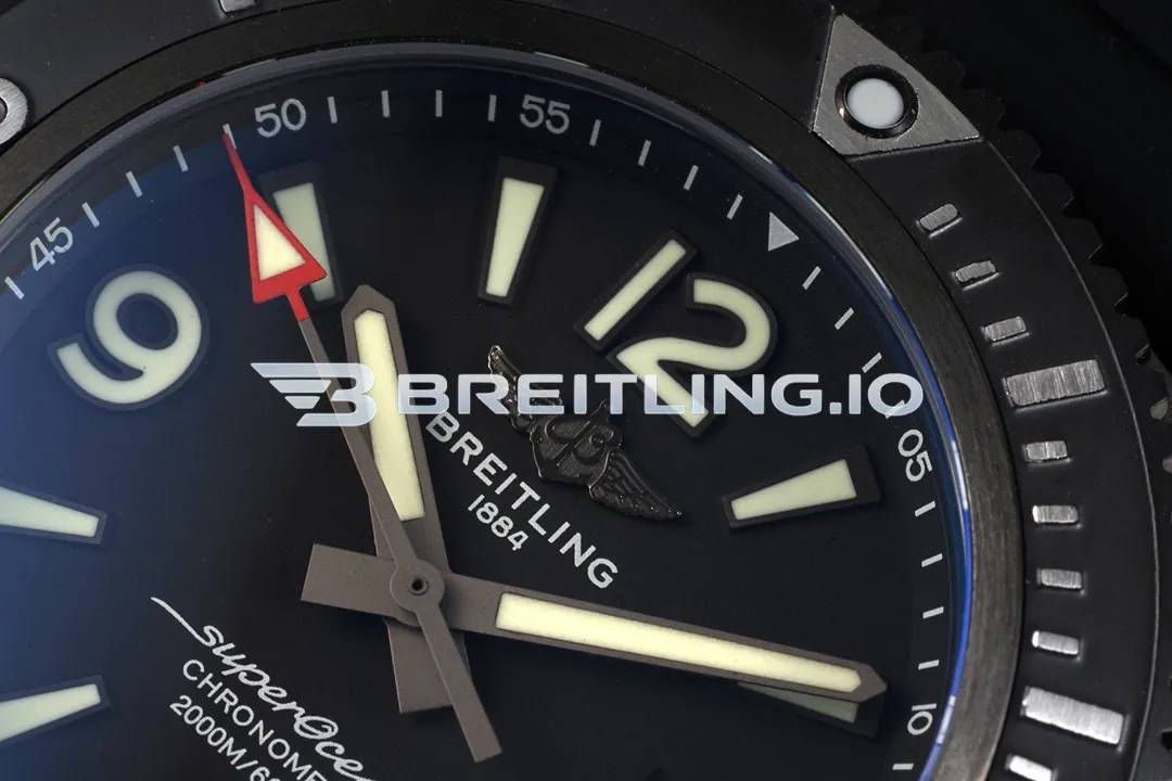 Breitling Superocean M17368B71B1S1 46mm Black Dial Black DLC-Coated Stainless Steel Case Black Rubber Strap 2824 Automatic Super Clone Dial Detail 2