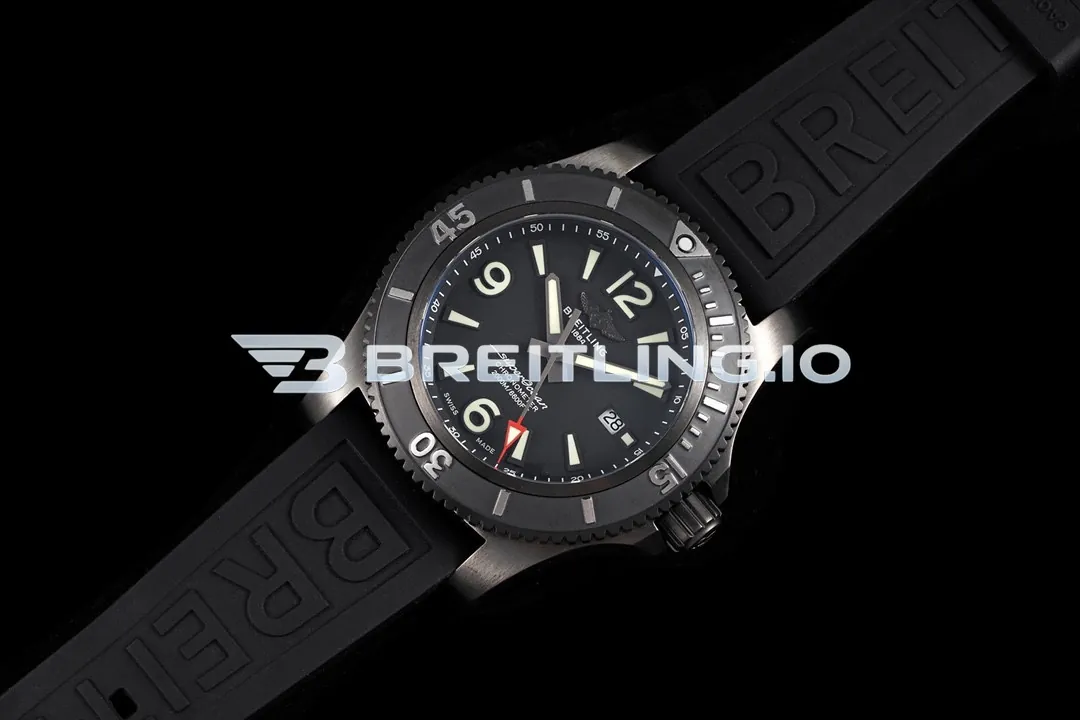 Breitling Superocean M17368B71B1S1 46mm Black Dial Black DLC-Coated Stainless Steel Case Black Rubber Strap 2824 Automatic Super Clone Side View