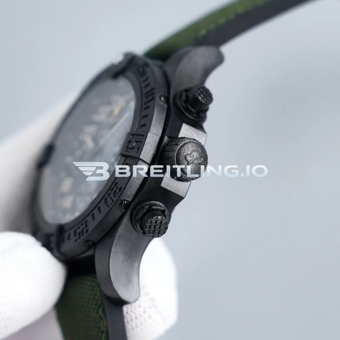 Breitling Avenger XB12101A/BF46-283S Chronograph 45mm Black Dial Breitlight Case Green Fabric Strap Automatic Replica Right View