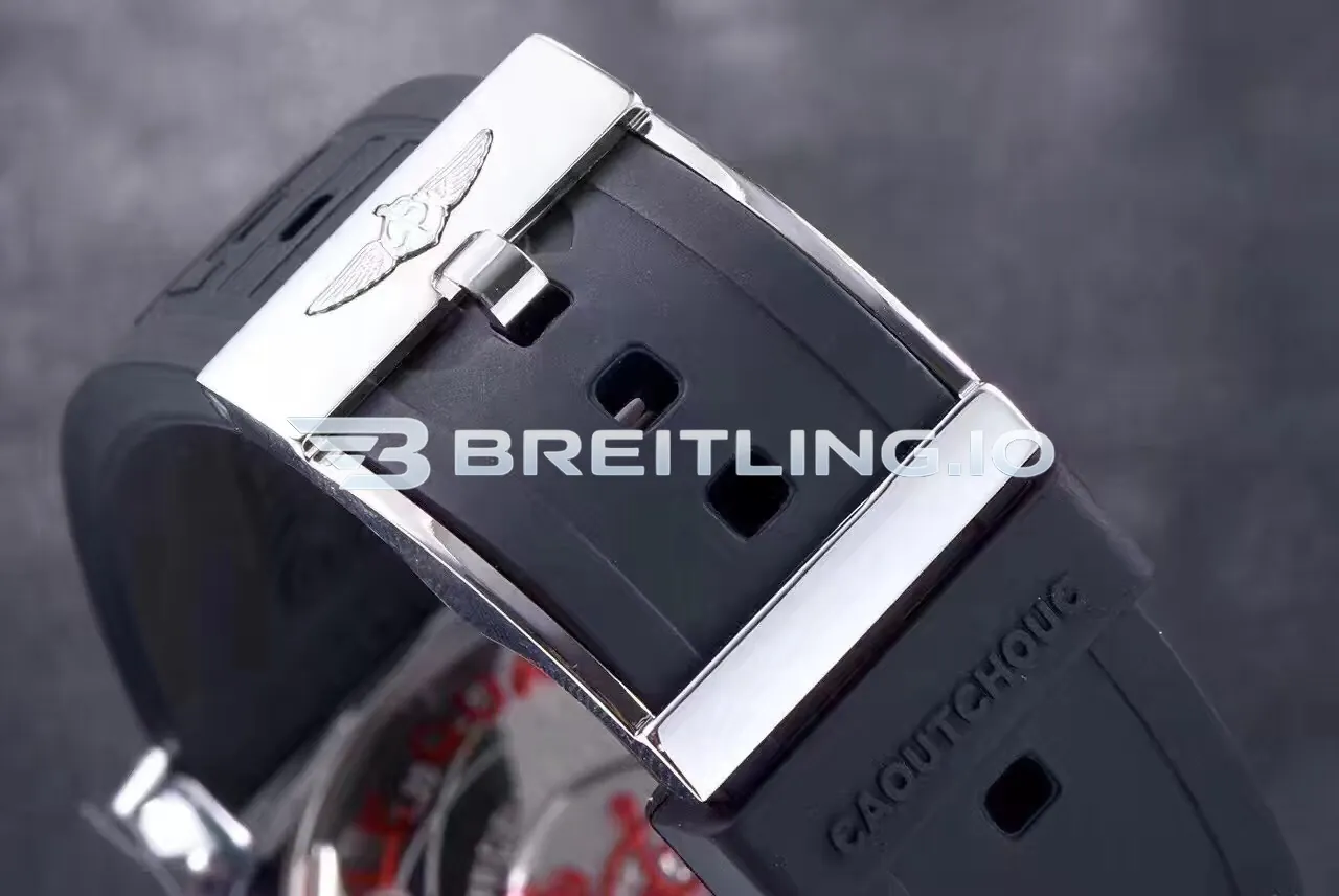 Breitling Avenger II GMT A3239011/G778 43mm White Dial 316L Stainless Steel Case Black Rubber Strap Replica Clasp
