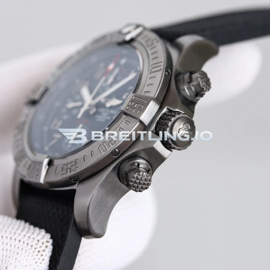 Breitling Avenger E13383101M1W1 Chronograph 45mm Anthracite Dial Brushed Titanium Case Black Fabric Strap 7750 Automatic Super Clone Right View
