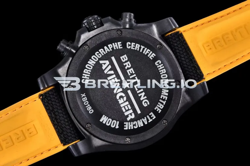 Breitling Avenger XB0180E4/BF31-284S Chronograph 45mm Black Dial Breitlight Case Black Fabric Strap Automatic Super Clone Back View