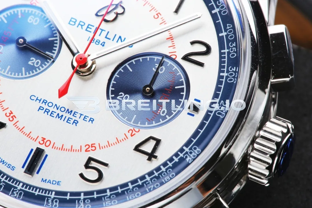 Breitling Premier B01 Bentley Mulliner LTD AB0118A71G1P1 42mm White Dial Silver Bezel Stainless Steel Case Replica Dial Detail 3