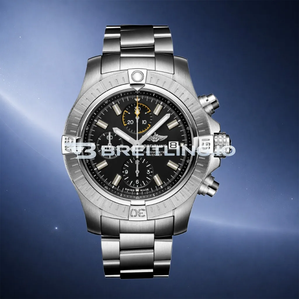 Breitling Avenger A13317101B1X1 45mm Black Dial Silver Bezel Stainless Steel Bracelet 7750 Automatic Replica First Image