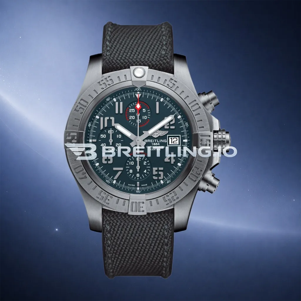 Breitling Avenger E13383101M1W1 Chronograph 45mm Black Dial Gunmetal Titanium Case Black Fabric Strap 7750 Automatic Replica First Image