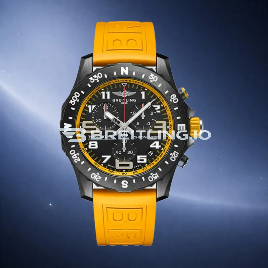 Breitling Endurance Pro Chronometer X82310A41B1S1 44mm Black Dial Black Breitlight Case Yellow Rubber Strap Replica First Image