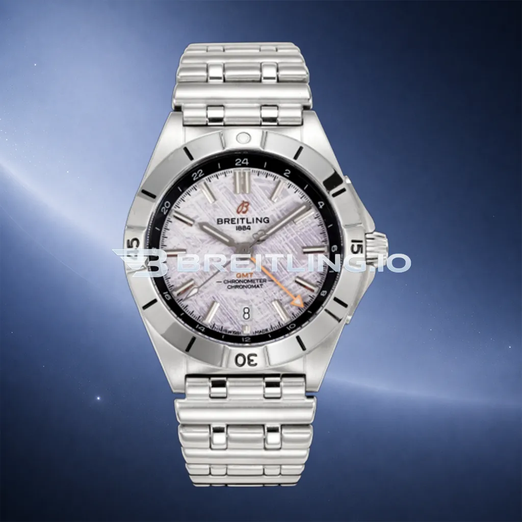 Breitling Chronomat GMT 40 P323982A1F1A1 Dual-Time Zone Meteorite Dial Silver Bezel Stainless Steel Bracelet ETA 2836 Replica First Image