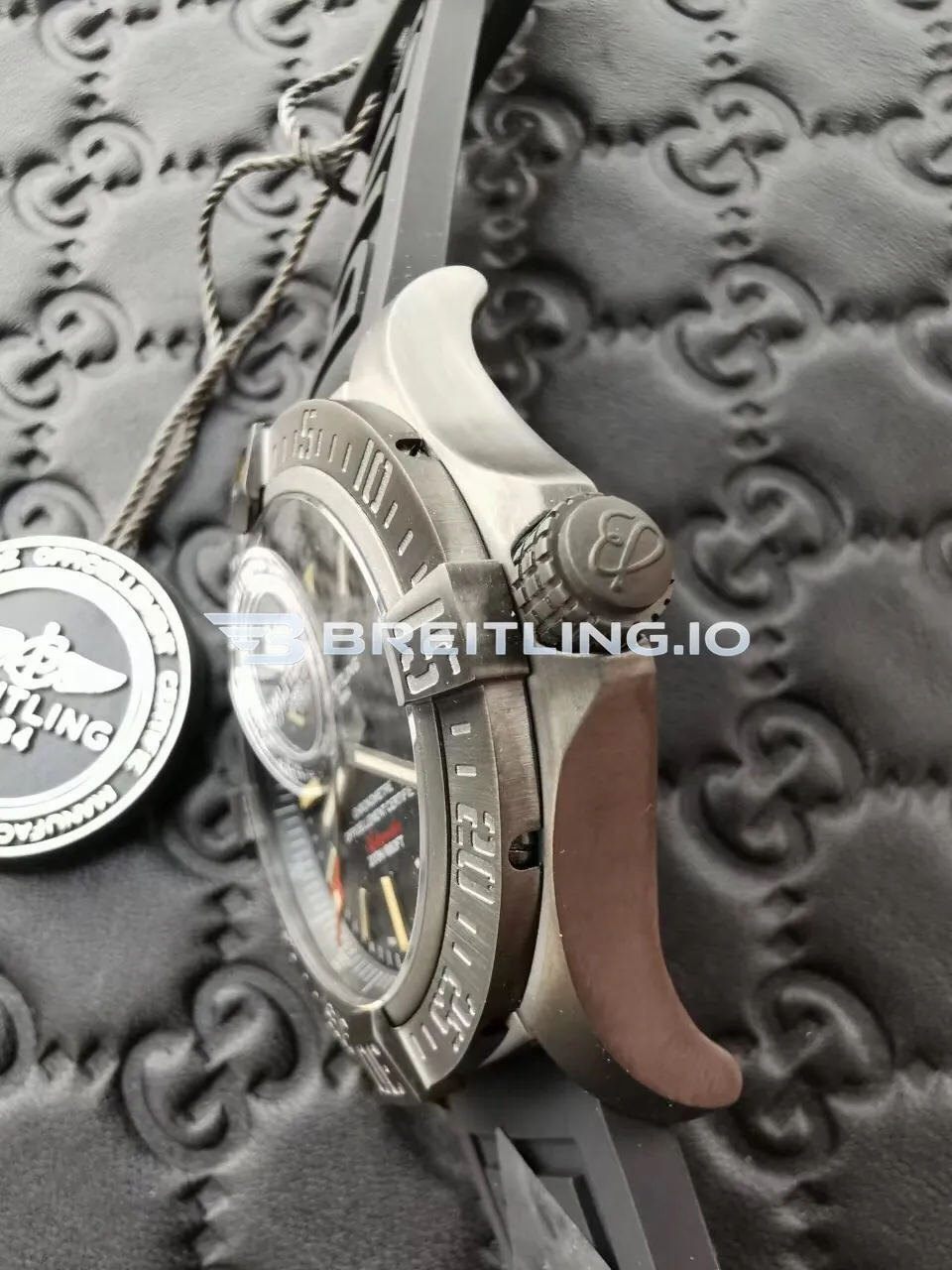 Breitling Avenger V1731110BD74 44mm Black Dial Matte Black Titanium Case Black Rubber Strap Super Clone Right View