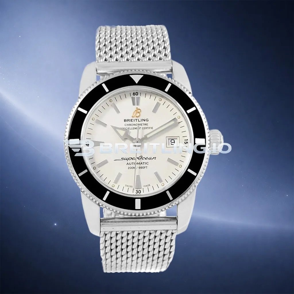 Breitling Superocean Heritage II AB201012/G827-154A 42mm White Dial Black Ceramic Bezel Stainless Steel Milanese Bracelet Super Clone First Image