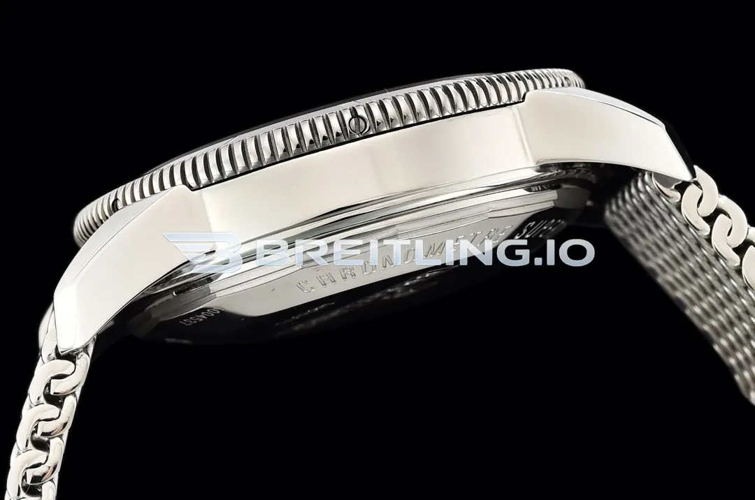 Breitling Superocean Heritage II AB2010121B1A1 42mm Black Dial Black Ceramic Bezel Stainless Steel Milanese Bracelet Super Clone Left View