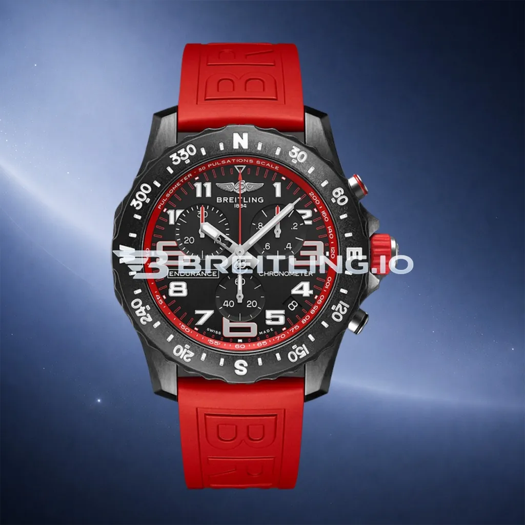 Breitling Endurance Pro Chronometer X82310D91B1S1 44mm Black Dial Black Breitlight Case Red Rubber Strap Replica First Image