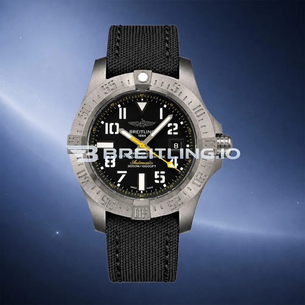 Breitling Avenger II Seawolf M17330B2.BC05 45mm Black Dial Black PVD Coated Stainless Steel Case Black Fabric Strap Super Clone First Image