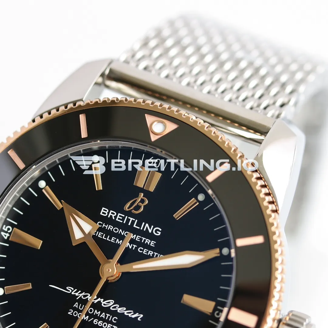 Breitling Superocean Heritage UB2010121B1A1 42mm Black Dial 18K Rose Gold Bezel Super Clone Dial Detail 2