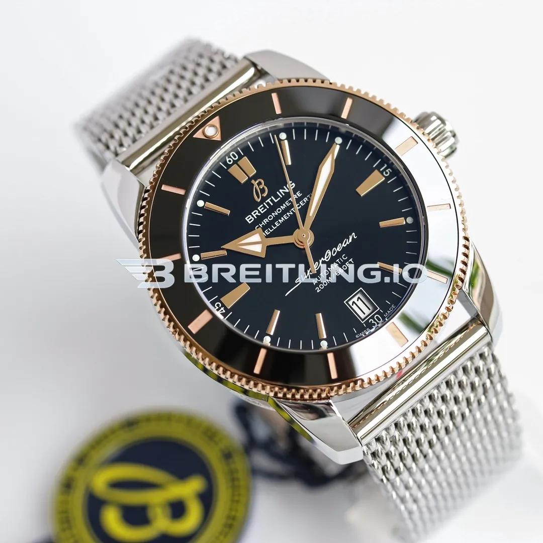 Breitling Superocean Heritage UB2010121B1A1 42mm Black Dial 18K Rose Gold Bezel Super Clone Side View
