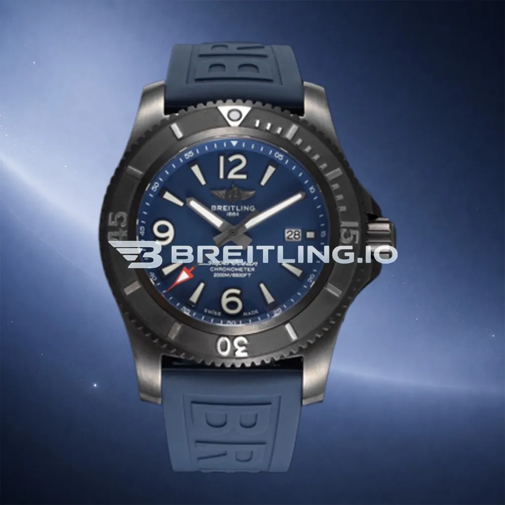 Breitling Superocean M17368D71C1S1 46mm Blue Dial Black DLC-Coated Stainless Steel Bezel 2824 Automatic Super Clone First Image