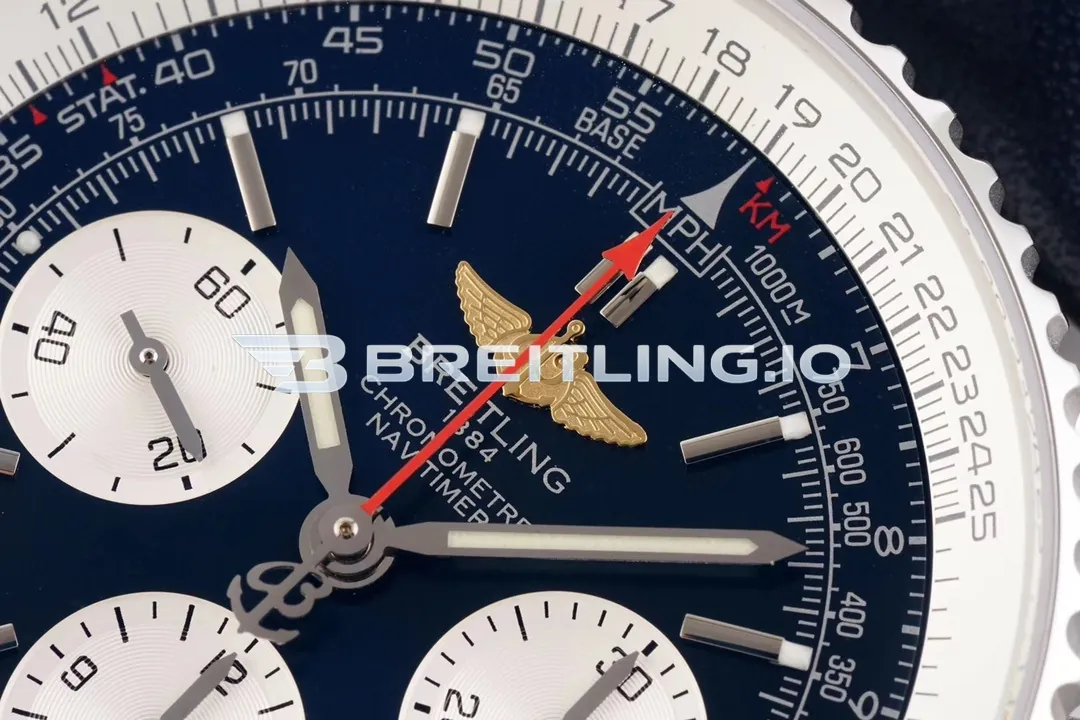 Breitling Navitimer B01 Chronograph 43 AB0121211B1X1 Black Dial Stainless Steel Bidirectional Ratchet Rotating Bezel Super Clone Dial Detail 2