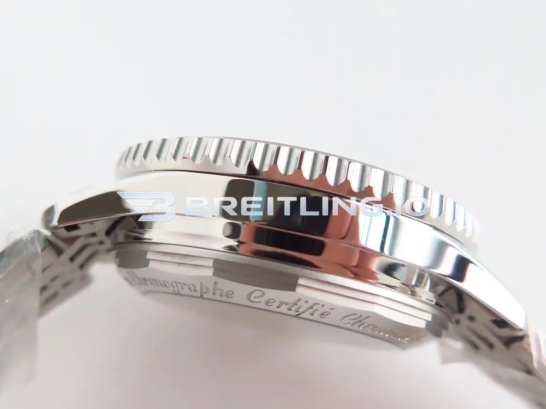 Breitling Navitimer B01 Chronograph 43 AB0121211G1A1 Cream Dial Stainless Steel Bidirectional Ratchet Rotating Bezel Replica Left View