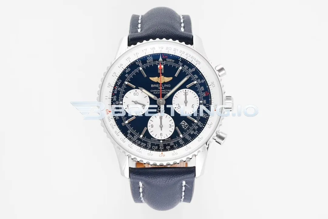 Breitling Navitimer B01 Chronograph 43 AB0121211B1X1 Black Dial Stainless Steel Bidirectional Ratchet Rotating Bezel Super Clone Front View