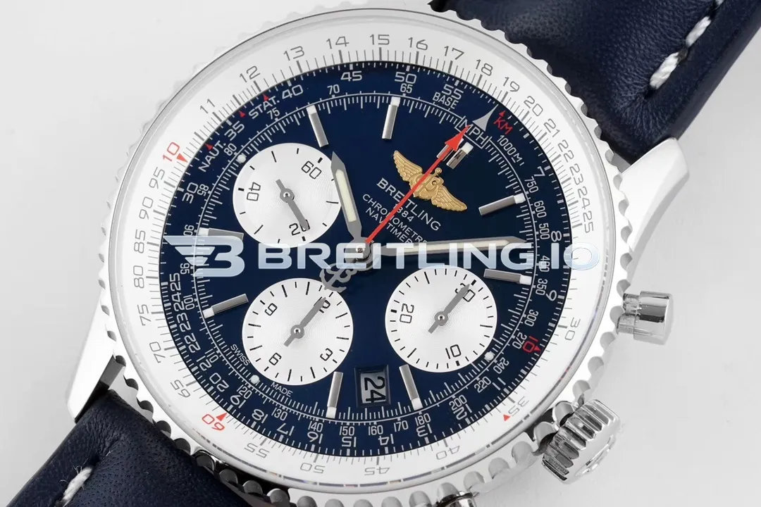 Breitling Navitimer B01 Chronograph 43 AB0121211B1X1 Black Dial Stainless Steel Bidirectional Ratchet Rotating Bezel Super Clone Dial Detail 1