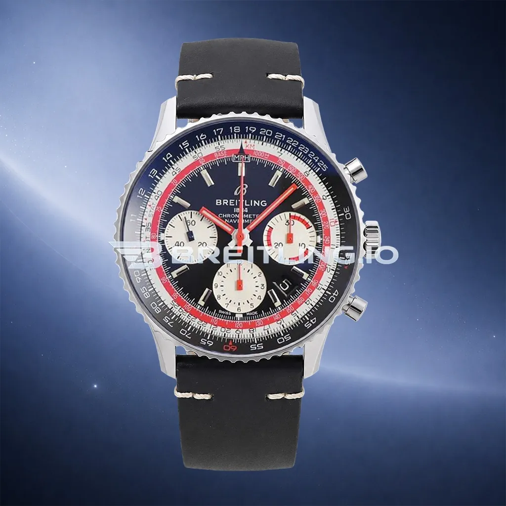 Breitling Navitimer B01 Chronograph 43 AB01212B1C1X1 Blue Dial Red & White Scale Pan Am Airlines Replica First Image