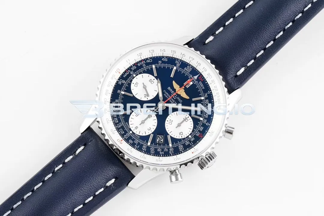 Breitling Navitimer B01 Chronograph 43 AB0121211B1X1 Black Dial Stainless Steel Bidirectional Ratchet Rotating Bezel Super Clone Side View