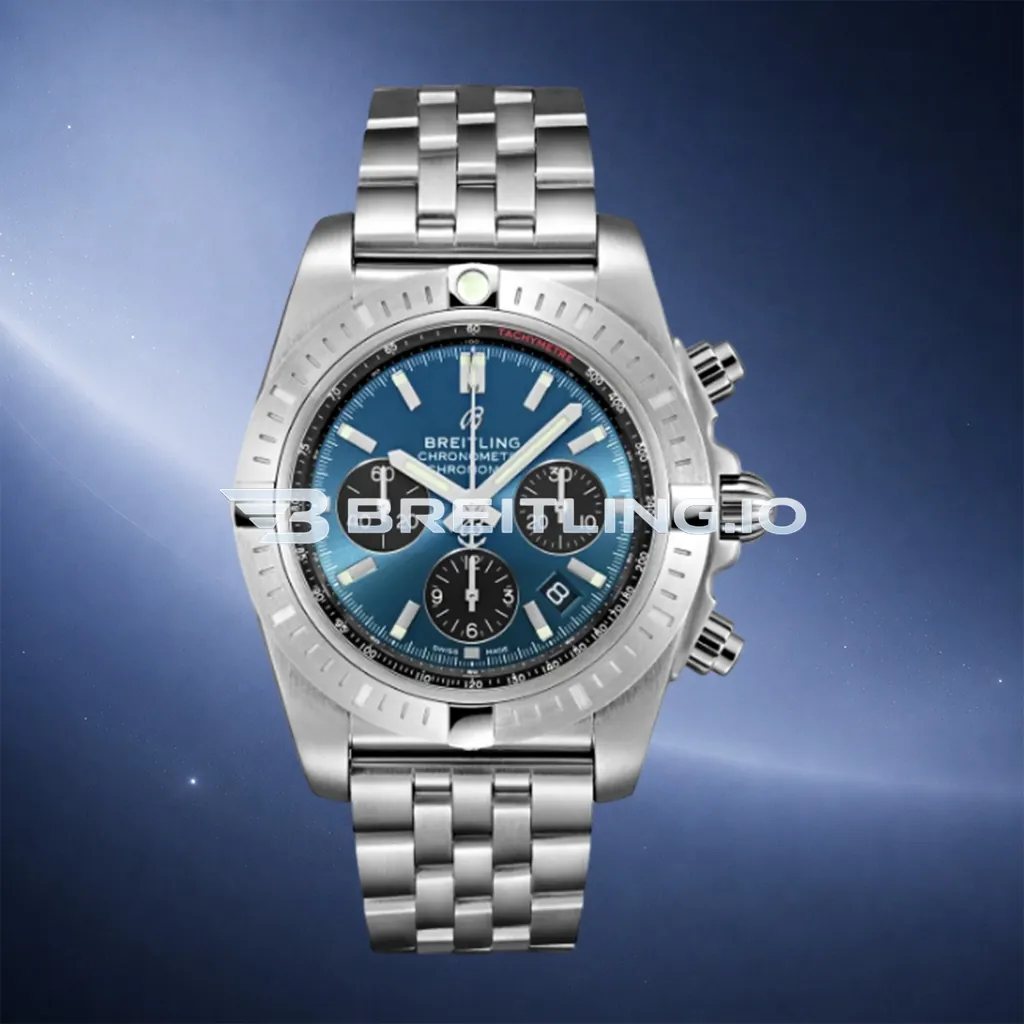 Replica Breitling Chronomat B01 AB0115101C1A1 Luxury Chronograph 41mm Blue Dial Black Subdials Swiss Movement High-End Watch First Image
