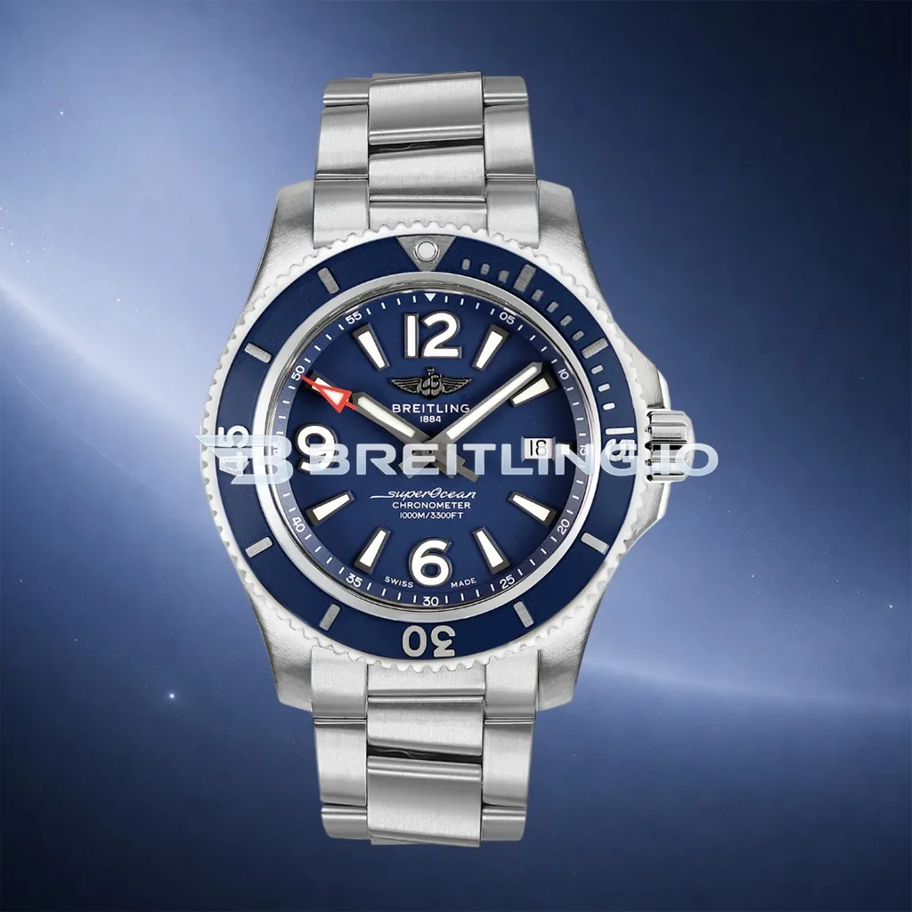 Breitling Superocean Automatic 42 Replica A17366D81C1A1 Blue Dial Swiss Clone Movement 904L Stainless Steel Diver Watch First Image