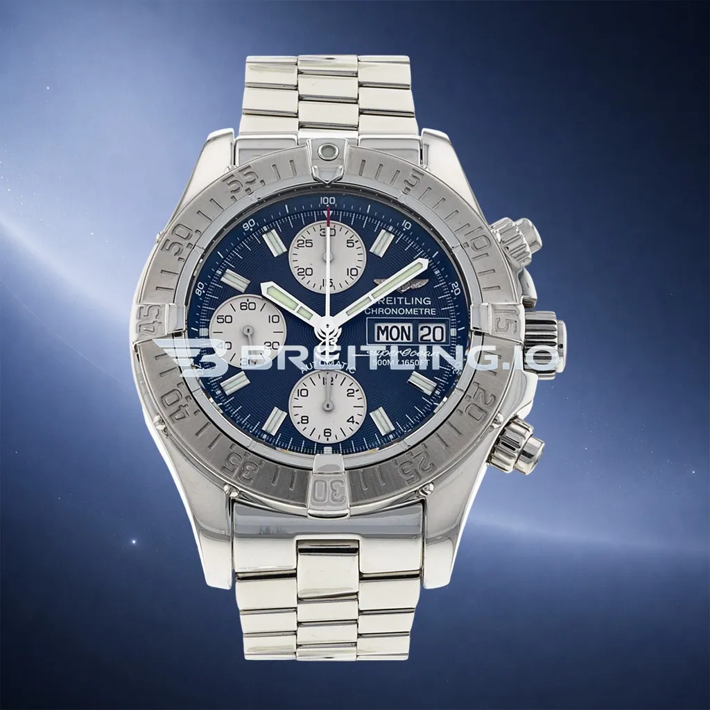 Breitling SuperOcean A13340 Replica 42mm Black Dial Chronograph Watch with 904L Steel Bracelet & Swiss Clone Movement First Image