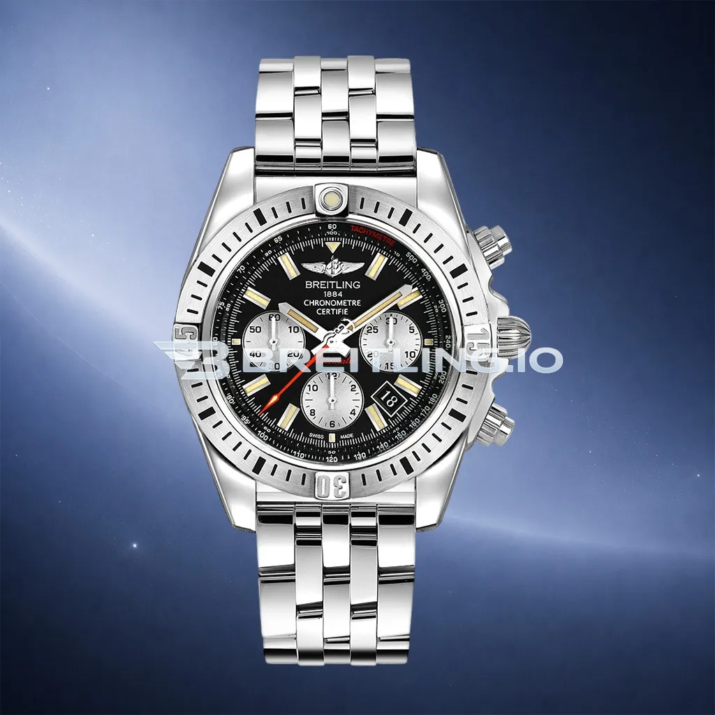 Luxury Super Clone Breitling Chronomat Airborne AB01442J Replica Black Dial 41mm Chronograph Watch with 904L Steel Bracelet First Image