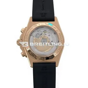 Luxury Breitling Chronomat B01 RB0134101B1S1 Replica 42mm Anthracite Dial 1:1 Clone Watch – Gold Plated Case Rubber Strap Back View