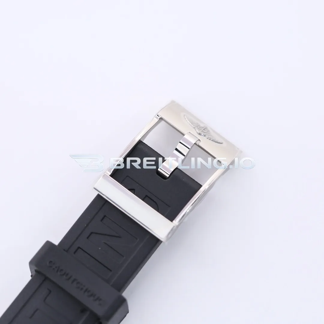 Breitling Superocean A1736402BA30 42mm Black Dial Deep Blue Inner Bezel Polished Stainless Steel Case Black Rubber Strap Replica Clasp