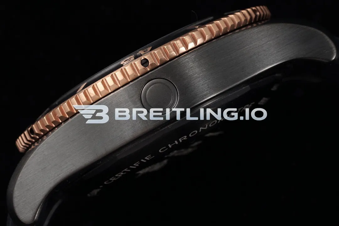 Breitling Superocean U17368221B1S1 46mm Black Dial Black DLC Coated 18K Rose Gold Stainless Steel Case Replica Left View