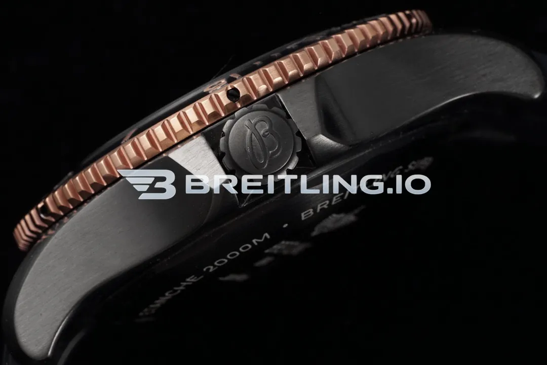 Breitling Superocean U17368221B1S1 46mm Black Dial Black DLC Coated 18K Rose Gold Stainless Steel Case Replica Right View