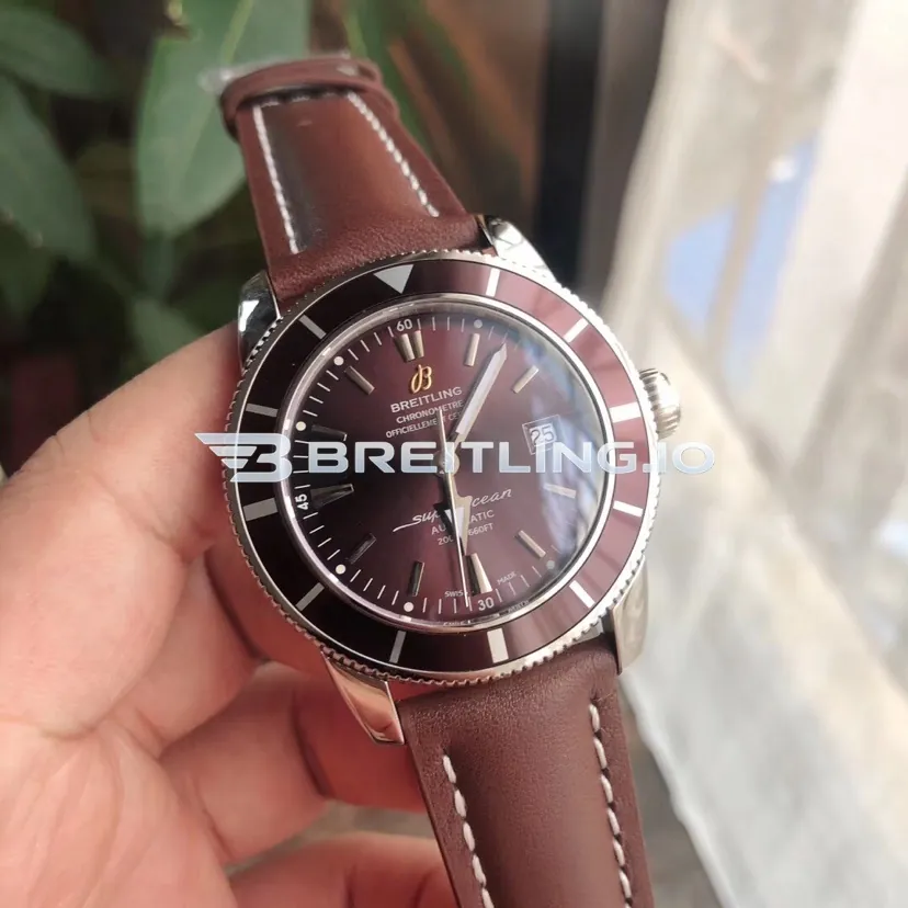 Breitling Superocean Heritage AB202033/Q618-295S 42mm Bronze Dial Bronze Ceramic Bezel Brown Leather Strap Super Clone Front View