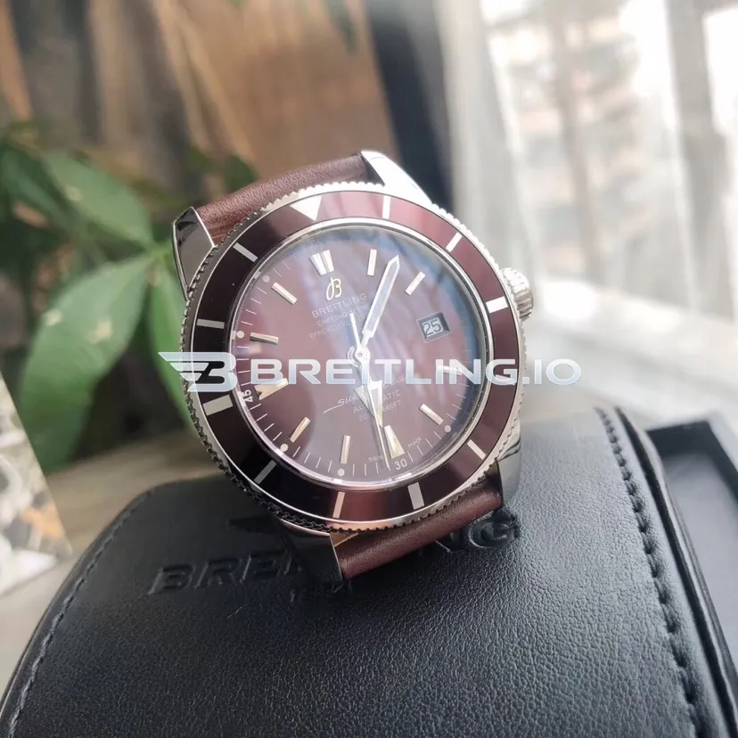 Breitling Superocean Heritage AB202033/Q618-295S 42mm Bronze Dial Bronze Ceramic Bezel Brown Leather Strap Super Clone Side View 1