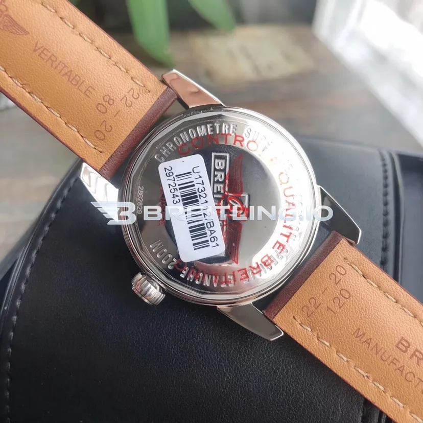 Breitling Superocean Heritage AB202033/Q618-295S 42mm Bronze Dial Bronze Ceramic Bezel Brown Leather Strap Super Clone Back View