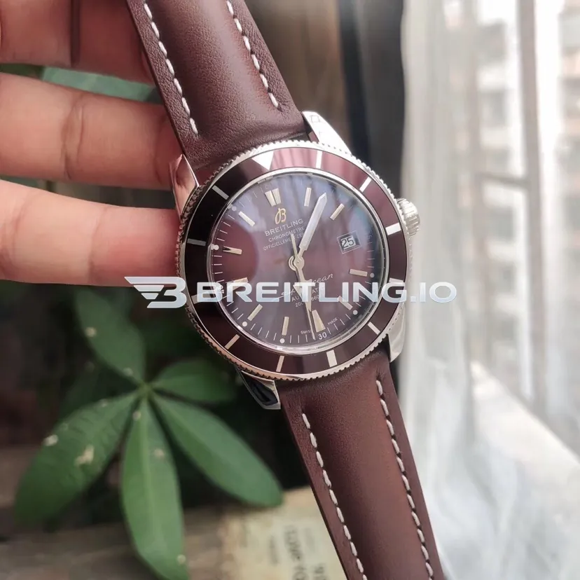 Breitling Superocean Heritage AB202033/Q618-295S 42mm Bronze Dial Bronze Ceramic Bezel Brown Leather Strap Super Clone Dial Detail 2