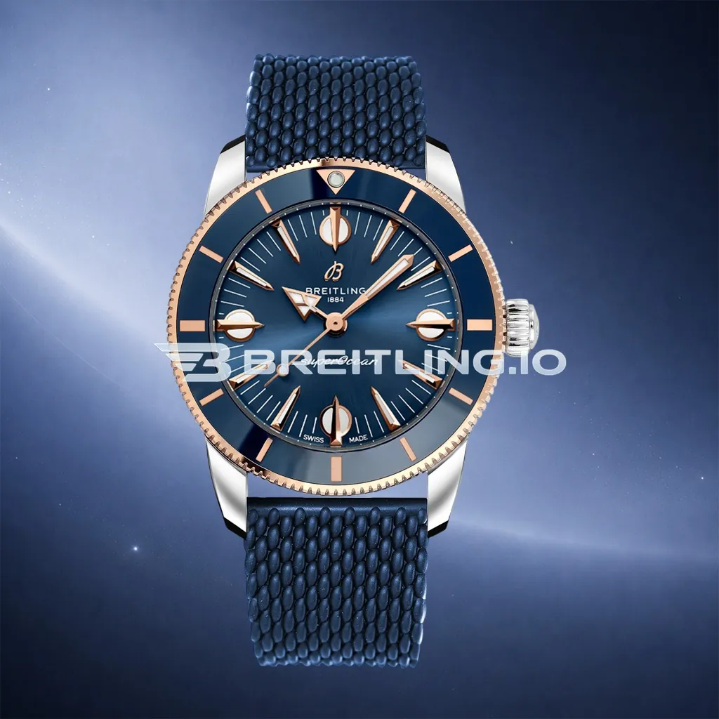 Breitling Superocean Heritage UB2010161C1S1 42mm Blue Dial Blue Ceramic 18K Rose Gold Bezel Two Tone Steel Case 2824 Automatic Replica First Image
