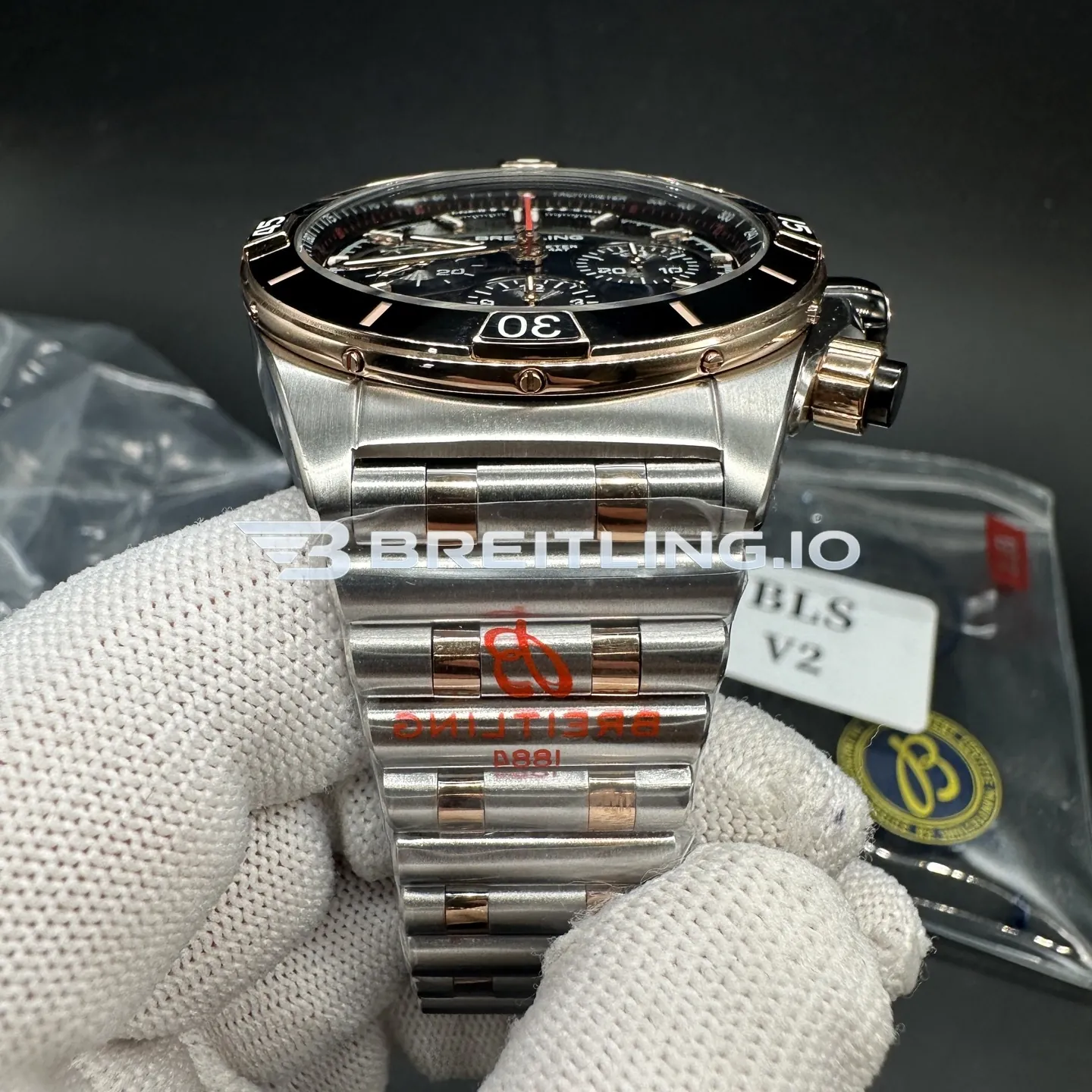 Breitling Chronomat UB0136251B1U1 44mm Black Dial Two Tone Stainless Steel 18K Rose Gold Case Automatic Replica Strap 1