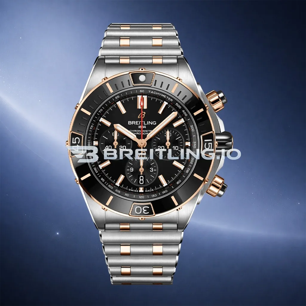 Breitling Chronomat UB0136251B1U1 44mm Black Dial Two Tone Stainless Steel 18K Rose Gold Case Automatic Replica First Image
