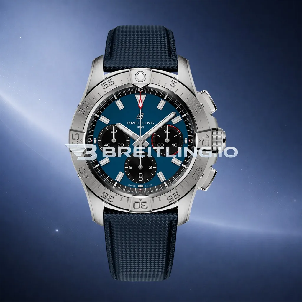 Breitling Avenger AB0146101C1X1 42mm Dark Blue Dial Brushed Stainless Steel Case Blue Fabric Strap Chronograph Replica First Image