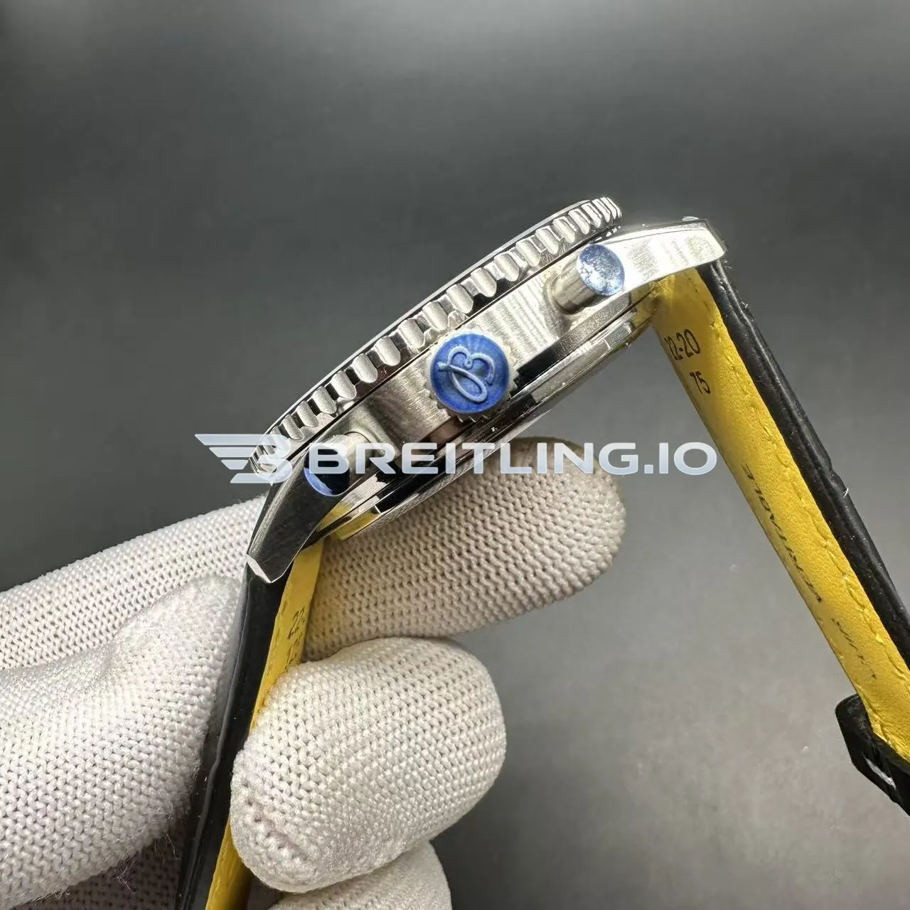 Breitling Navitimer PB1920251C1P1 43mm Ice Blue Sunburst Dial Stainless Steel Case Black Leather Strap Chronograph Replica Right View