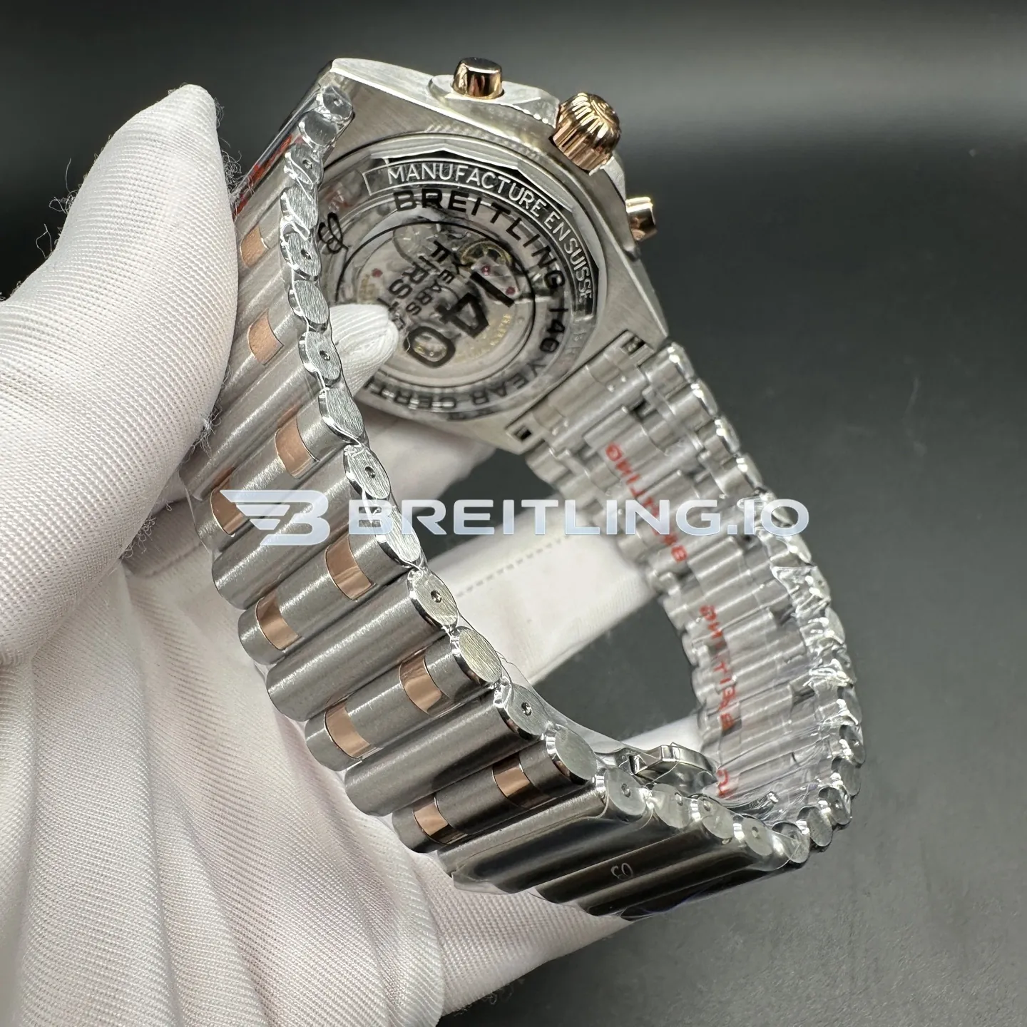 Breitling Chronomat UB0134101C1U1 42mm Blue Dial Stainless Steel 18K Rose Gold Two Tone Case Replica Strap 3