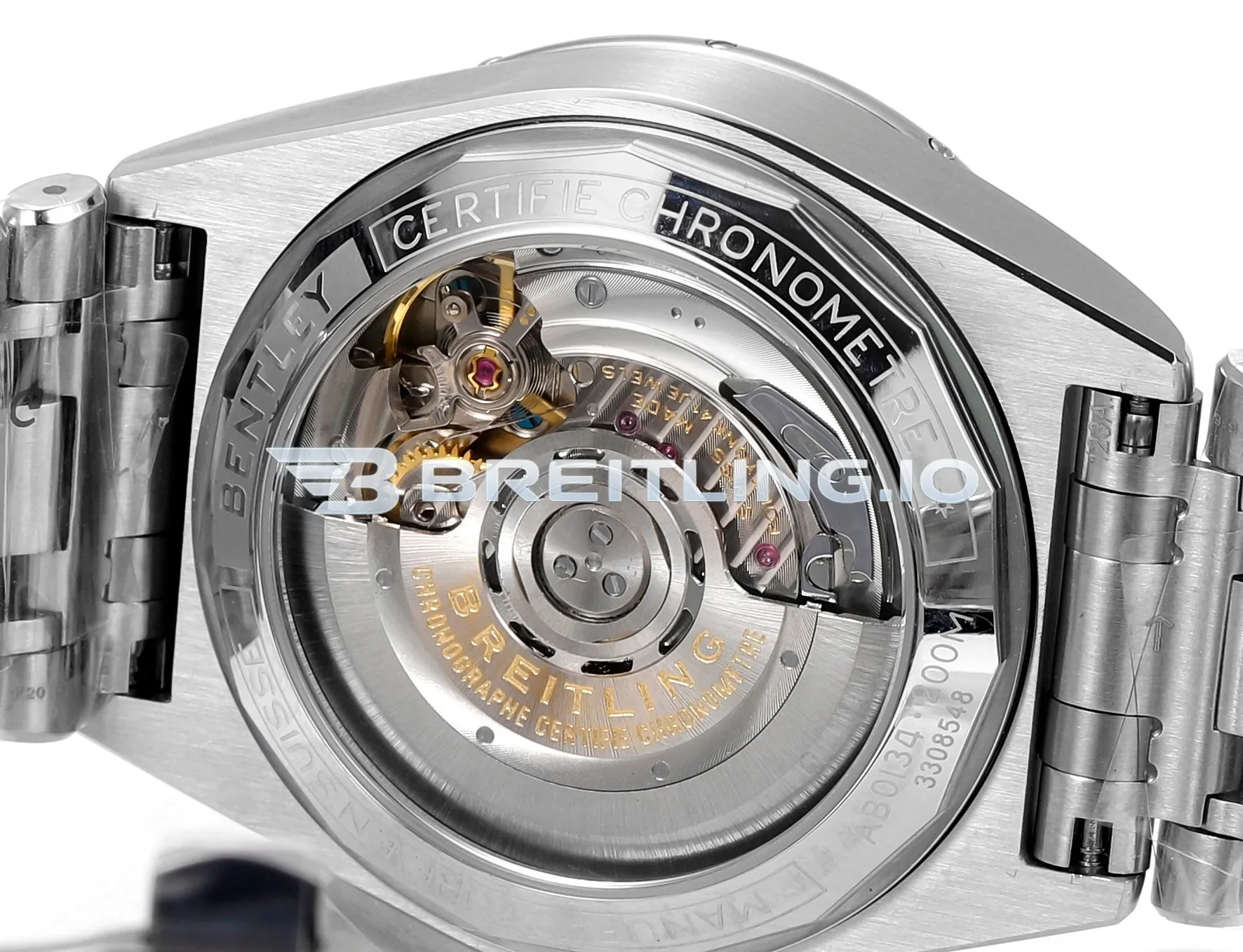 Breitling Chronomat PB0134101C1S1 43mm Ice Blue Dial Stainless Steel Case Chronograph Replica Back View
