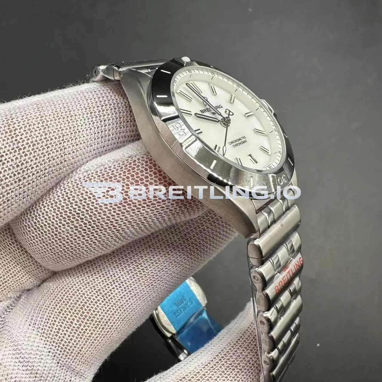 Breitling Chronomat A10380101A4A1 36mm White Mother Of Pearl Dial Stainless Steel Case Super Clone Dial Detail 1