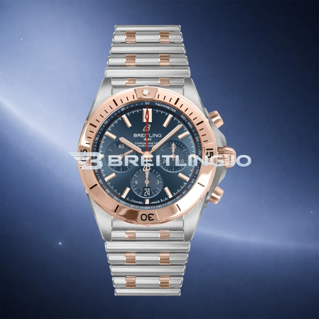 Breitling Chronomat UB0134101C1U1 42mm Blue Dial Stainless Steel 18K Rose Gold Two Tone Case Replica First Image