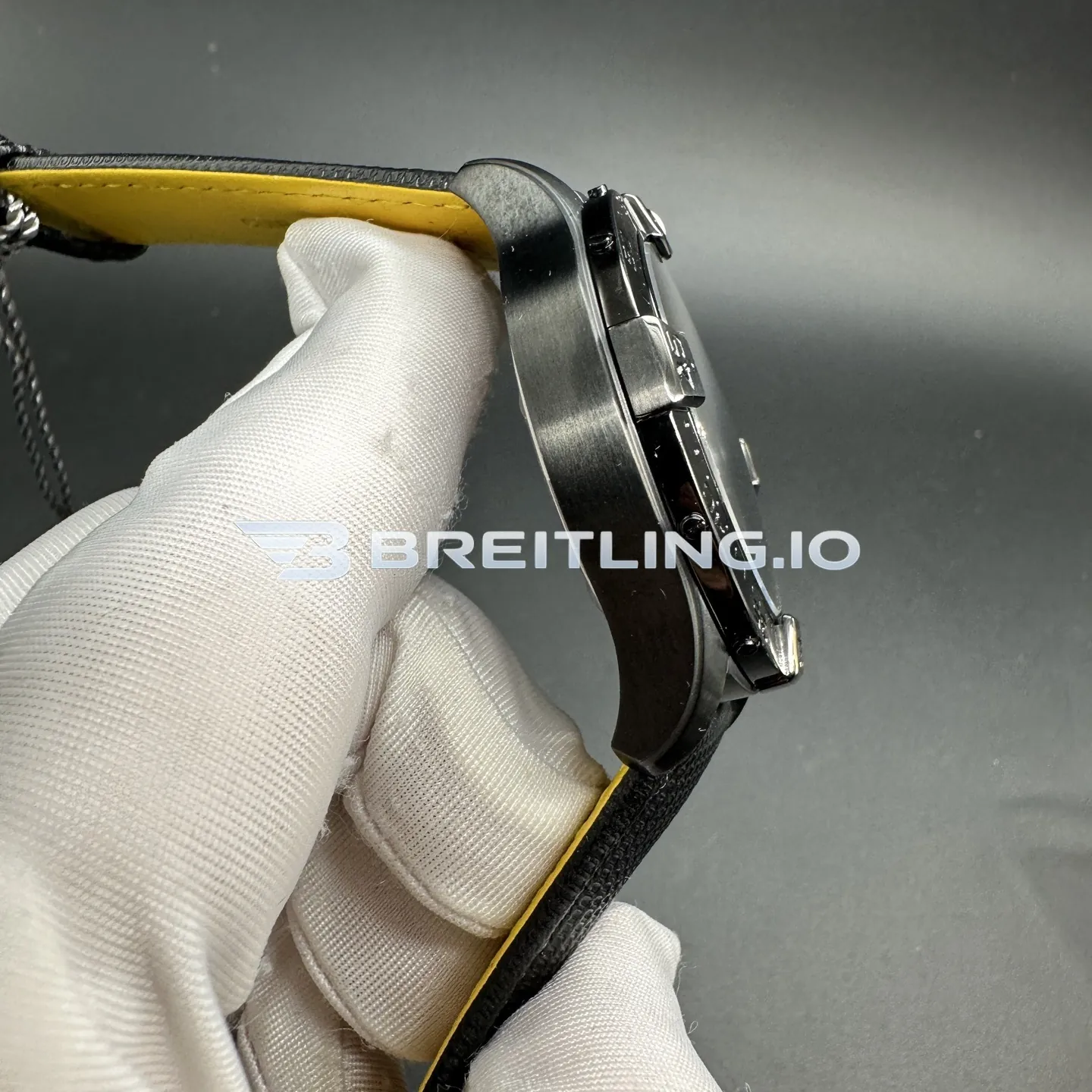Breitling Avenger EB0148101B1X1 46mm Dark Grey/Black Dial Titanium Case Black Woven Rubber Strap Chronograph Replica Left View