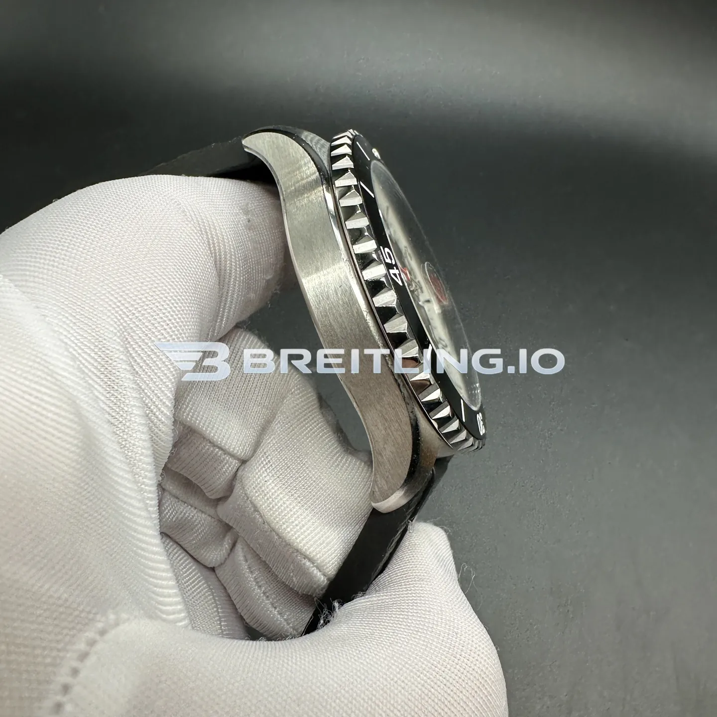 Breitling Superocean A17378211B1S1 44mm Black Dial With White Inner Ring High Gloss Polished Ceramic Bezel Super Clone Left View